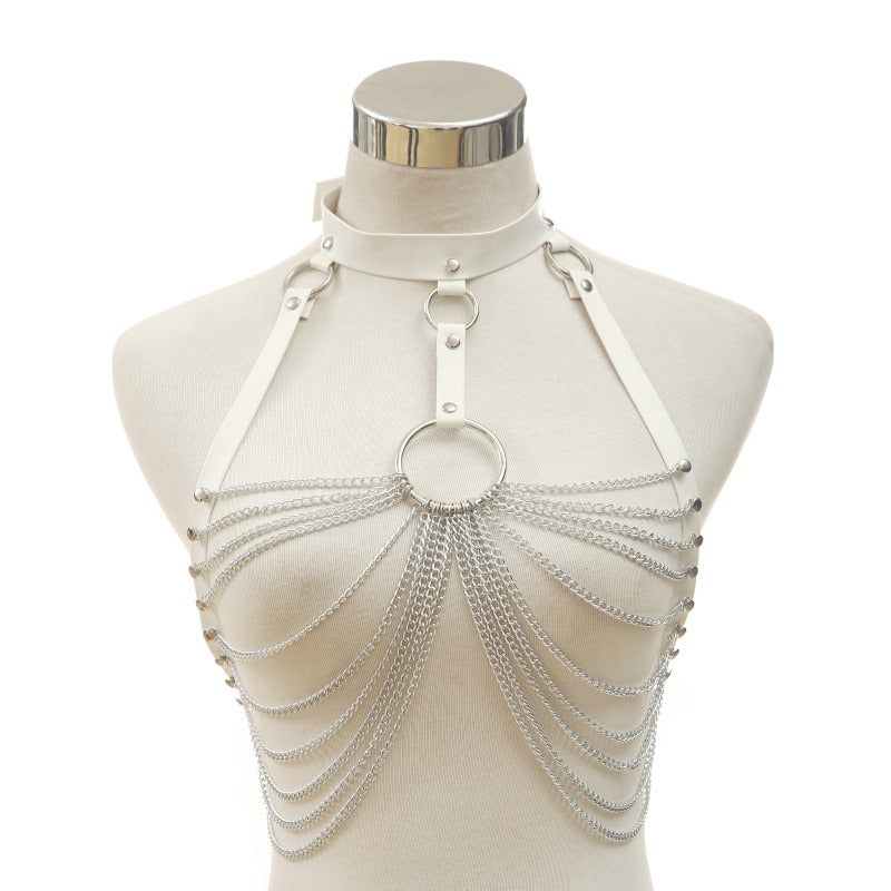 Chain bra top body harness / Chest chain belt / Witch Gothic jewelry accessories - HARD'N'HEAVY