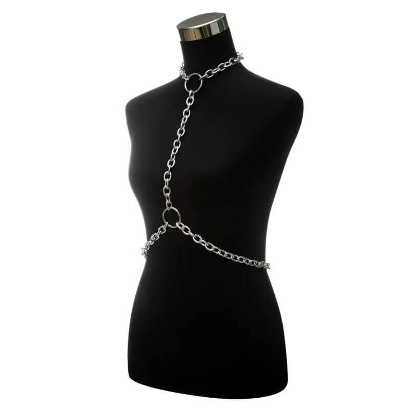 Chain Jewelry Body Harness / Gothic Leather Choker Harness for Women / Sexy Fashion Accessories - HARD'N'HEAVY