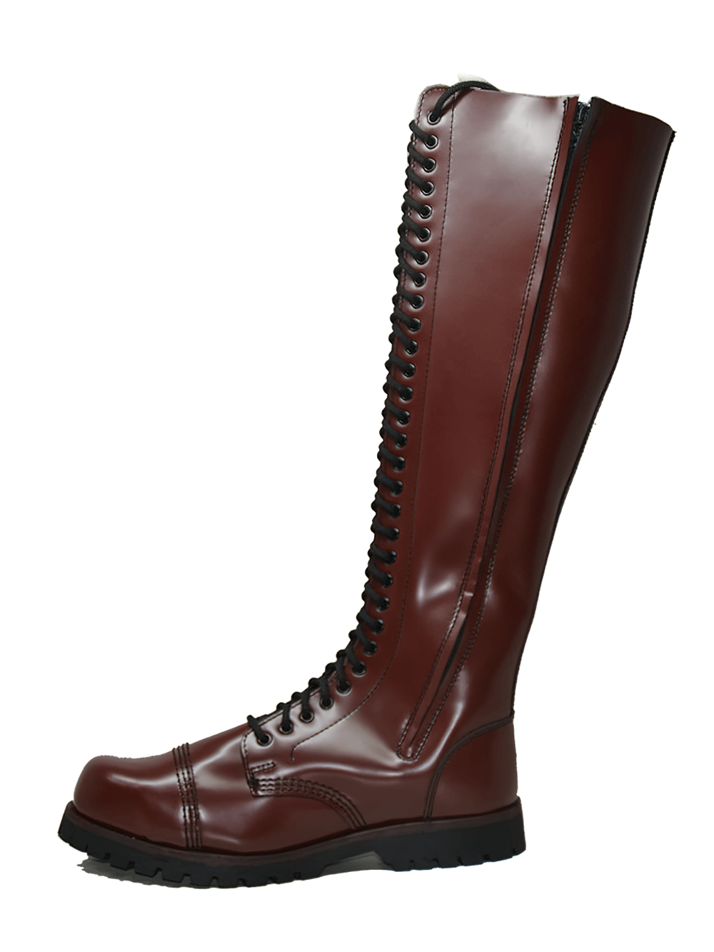 Cherry Leather 30 Eyelets Rangers with Zip Option