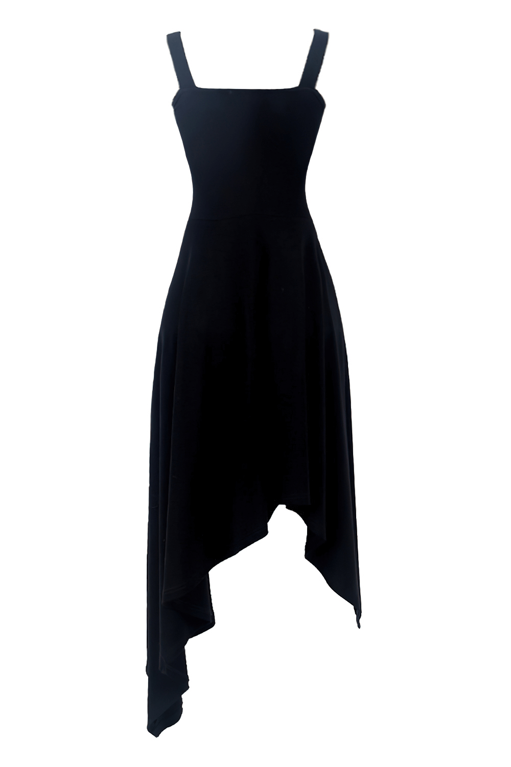 Chic Asymmetrical Dress with Strap and Chain Detailing