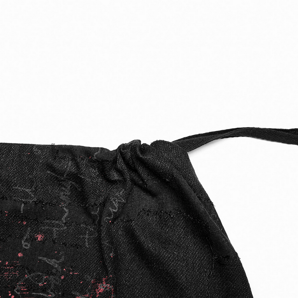 Chic Bear Print Long Sleeves Loose Top with Drawstrings