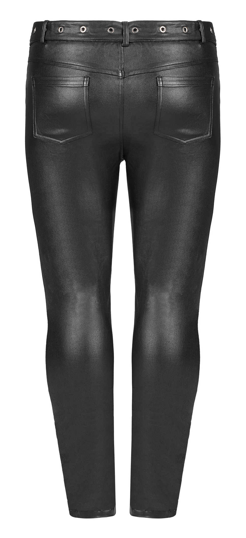Chic Black Faux Leather Zippered Skinny Pants - HARD'N'HEAVY