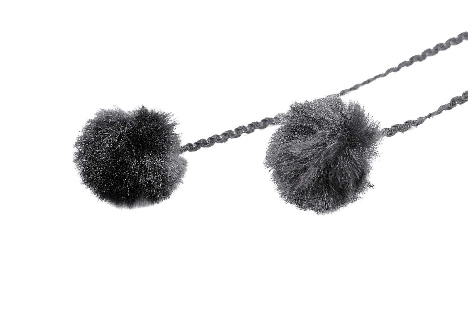 Chic Black Gothic Cat Ear Hooded Cape with Faux Fur Trim, black pom-pom ties and plush faux fur trim