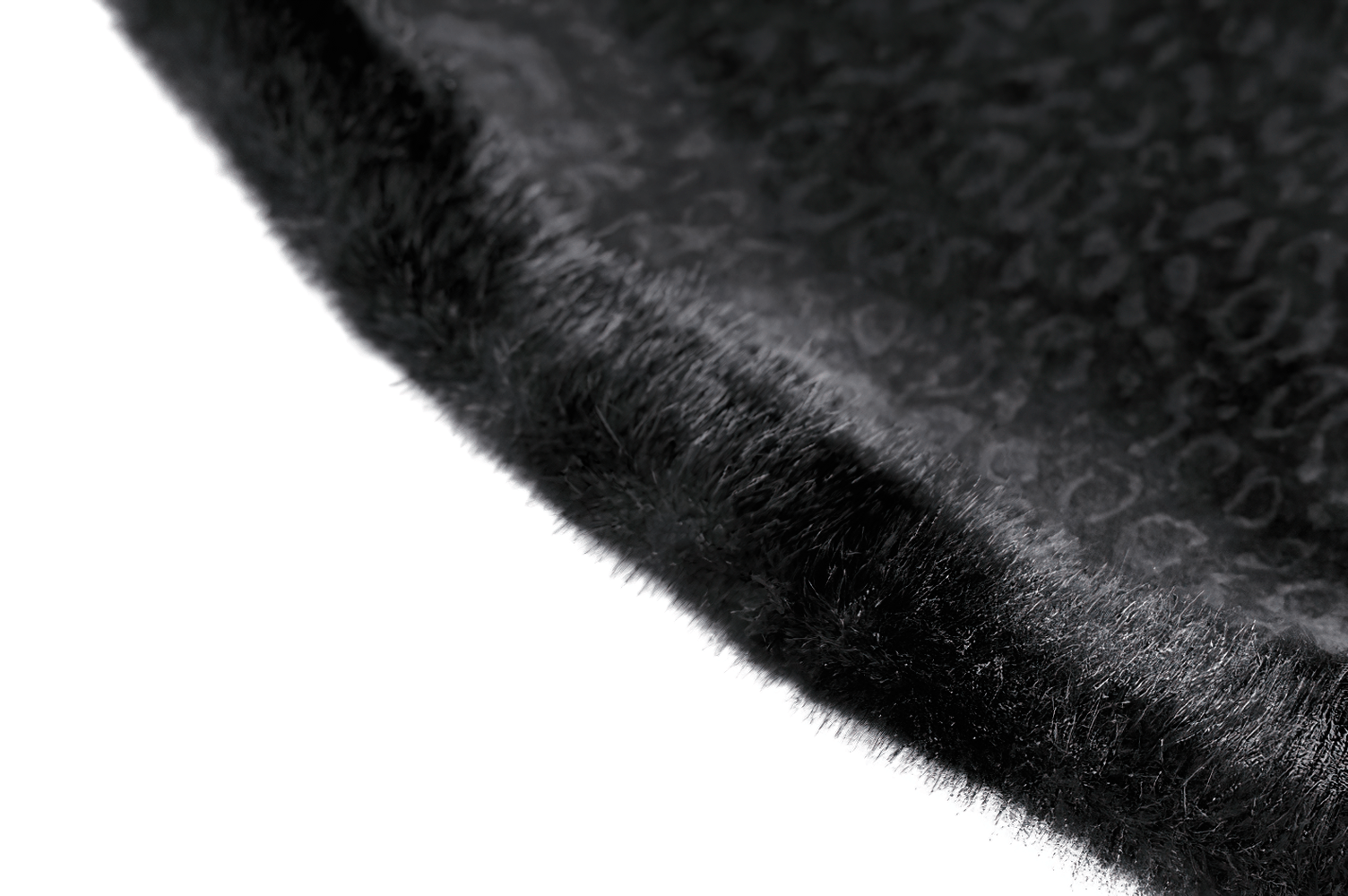 Chic Black Gothic Cat Ear Hooded Cape with Faux Fur Trim close-up of plush black faux fur trim