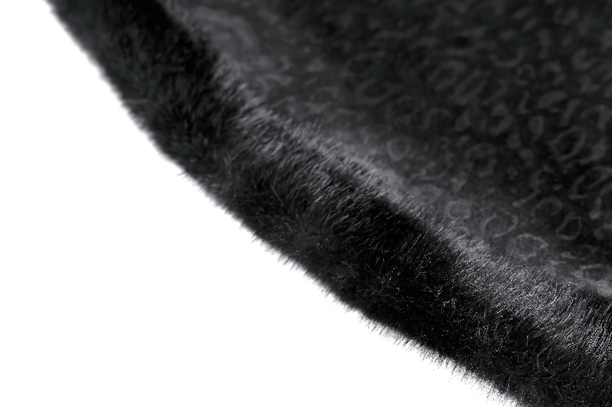 Chic Black Gothic Cat Ear Hooded Cape with Faux Fur Trim close-up of plush black faux fur trim