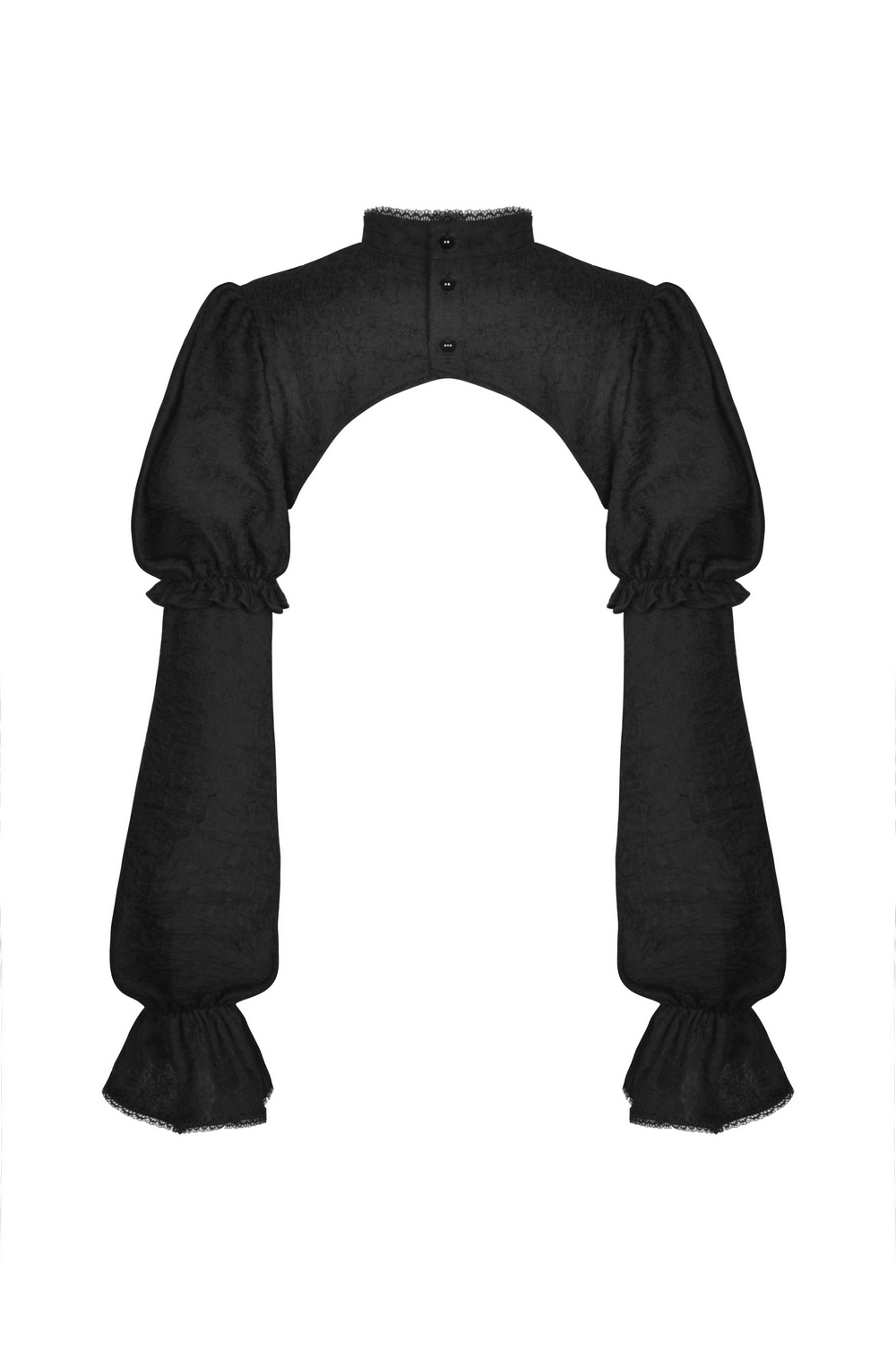 Chic Black Ruffle-Trim Bolero for Evening Elegance