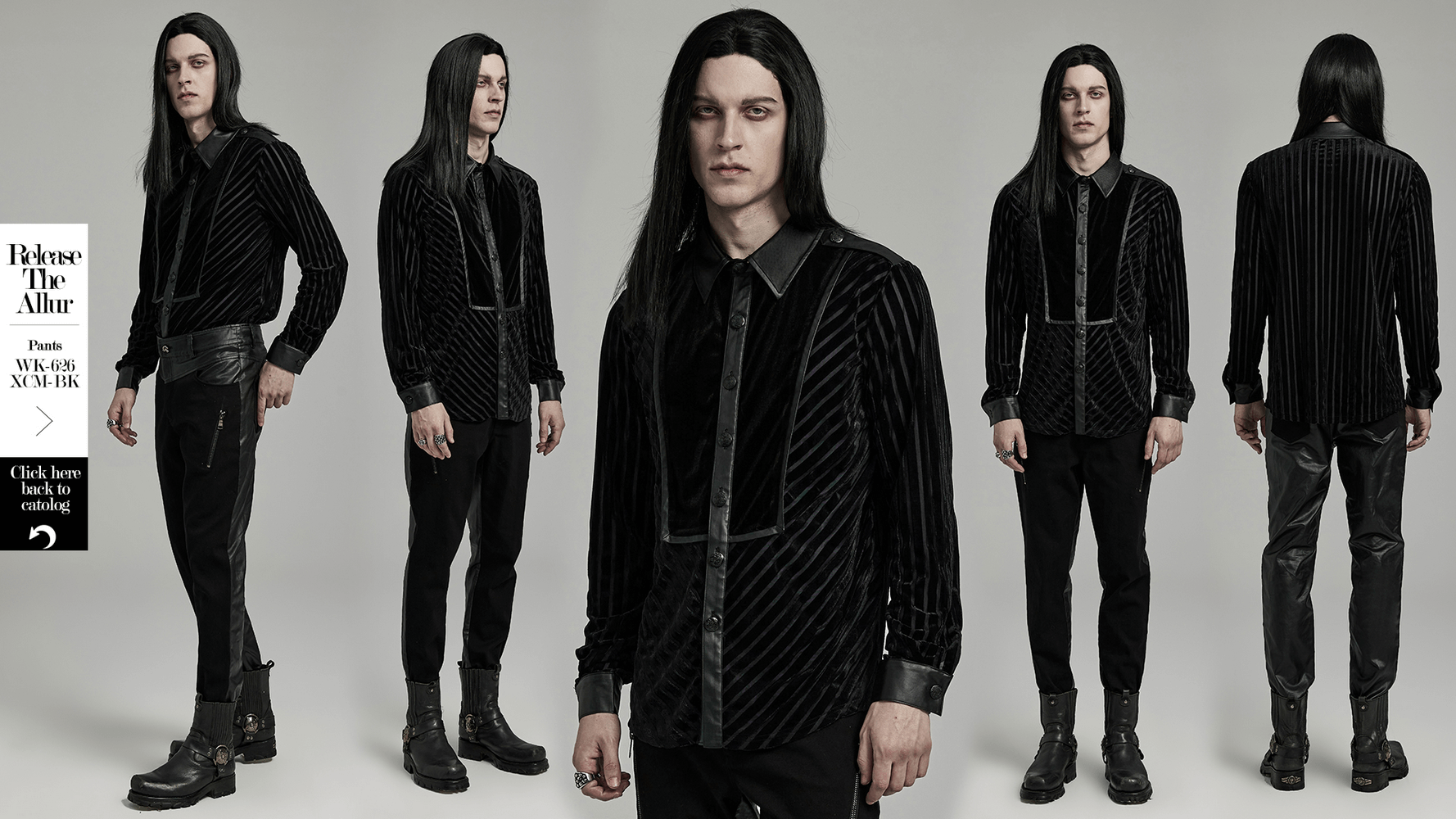 Chic black tactical striped velvet men's shirt showcasing stylish design and sleek fit, perfect for modern fashion enthusiasts.