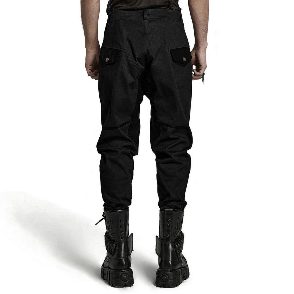 Chic Buckled Harem Cargo Pants with Eyelet Detailing - HARD'N'HEAVY