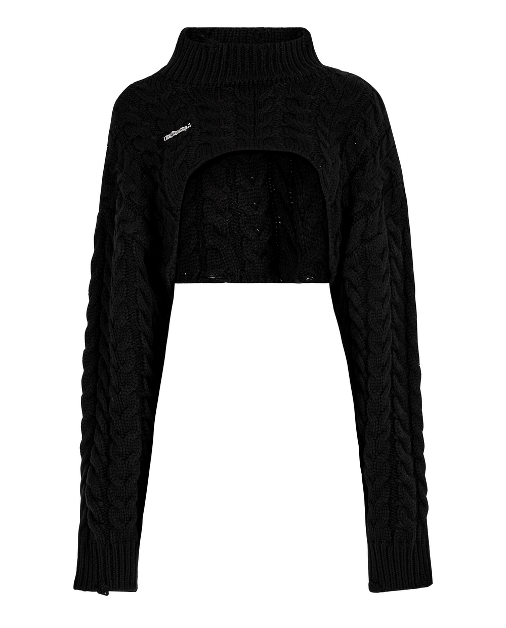 Chic black cropped knit turtleneck sweater for women, perfect for trendy fall fashion and versatile styling.