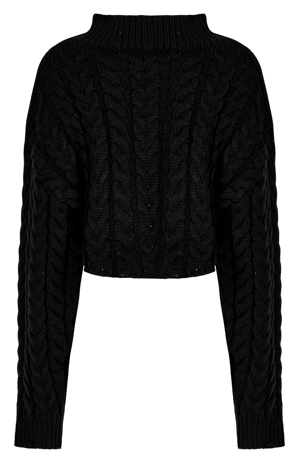 Chic Cropped Knit Turtleneck Sweater for Women