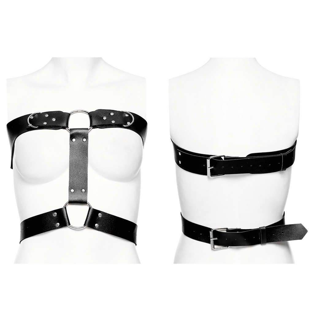 Chic Faux Leather Punk Chest Harness Accessory - HARD'N'HEAVY