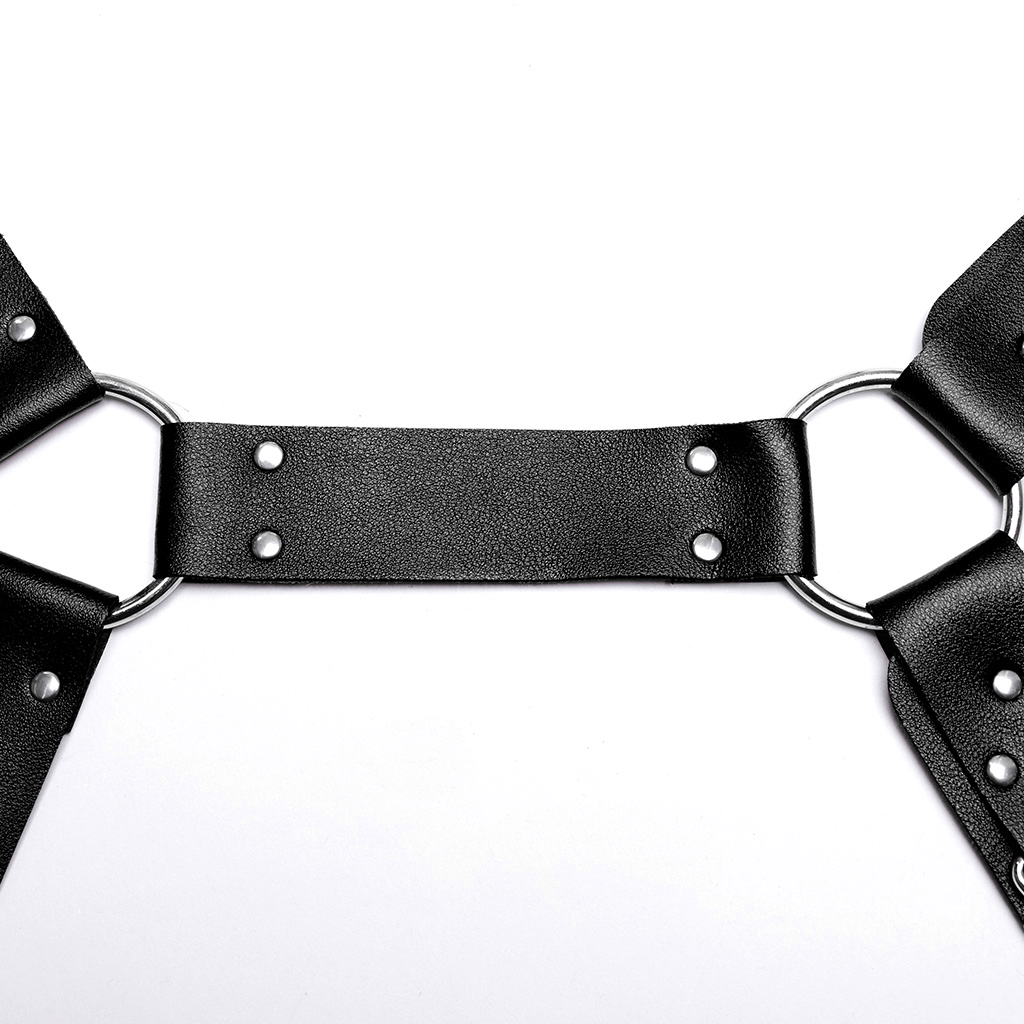 Chic Faux Leather Punk Chest Harness Accessory - HARD'N'HEAVY