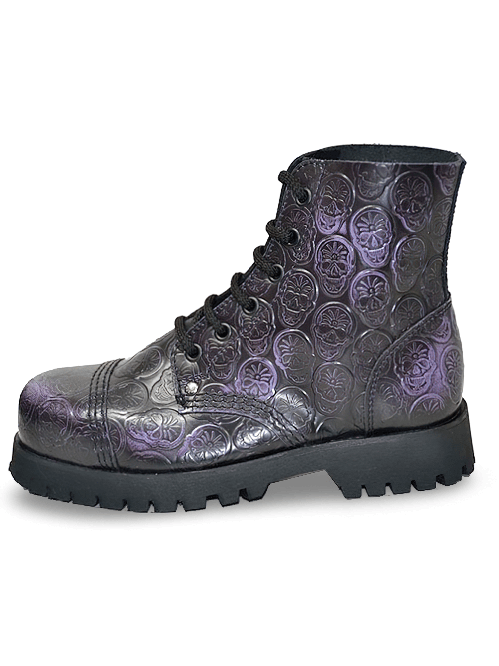 Chic Gothic 6-Eyelet Leather Ranger Boots with Round Toe