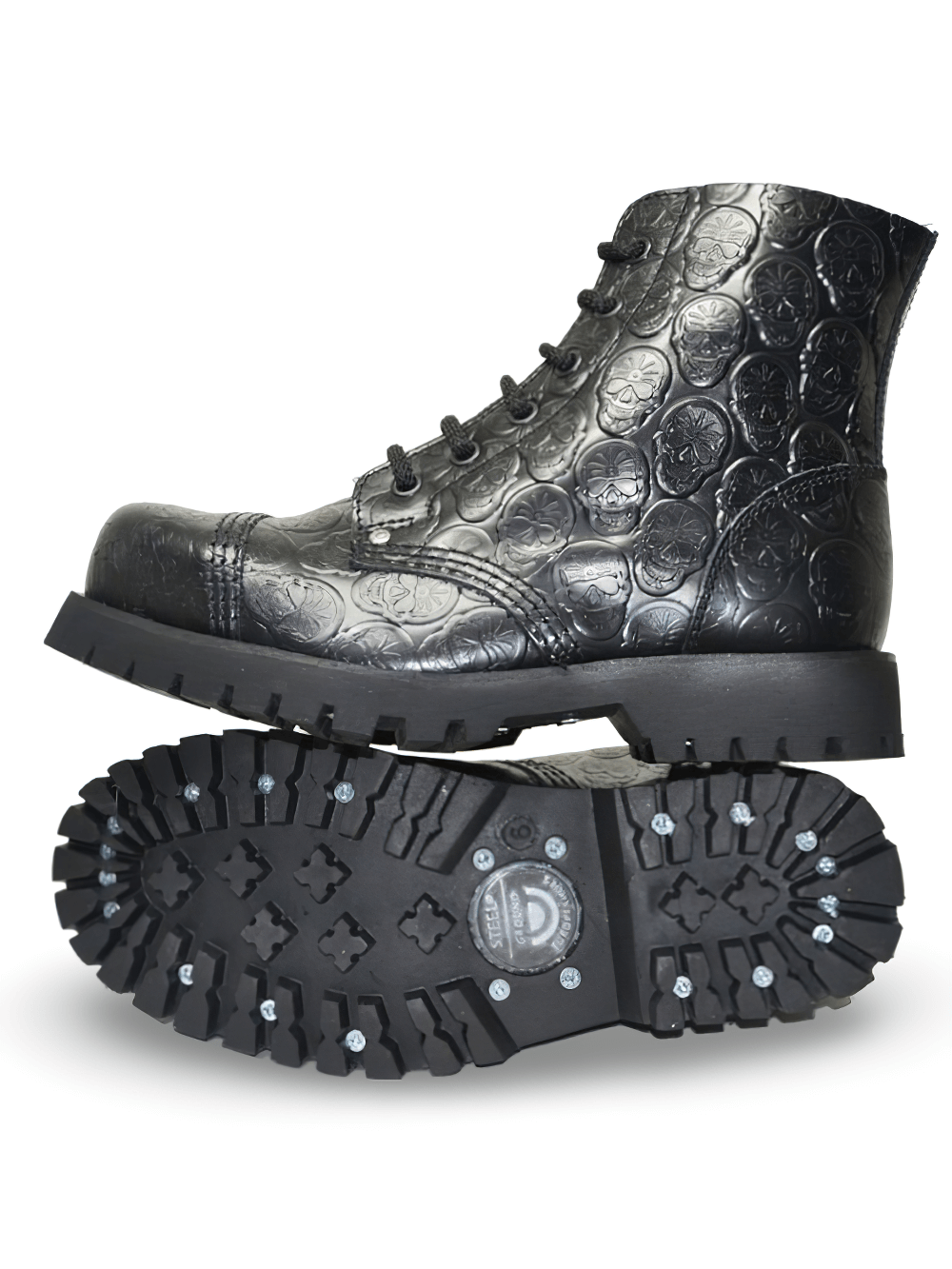 Chic Gothic 6-Eyelet Leather Ranger Boots with Round Toe