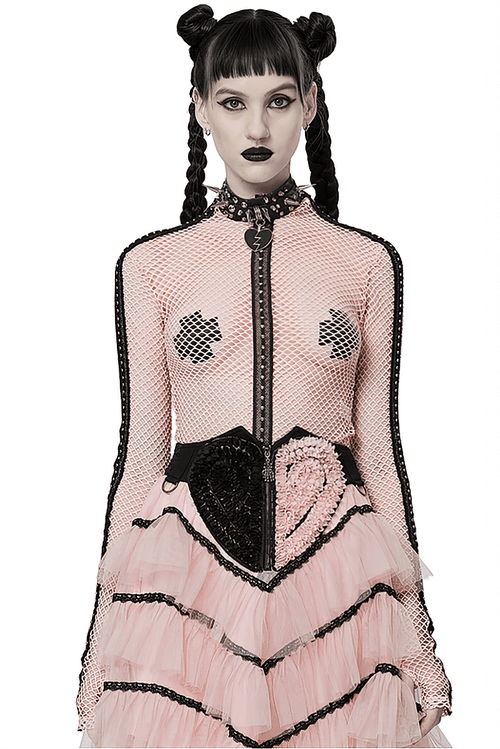 Schickes Gothic-Netzoberteil – schmale Passform und dehnbar
