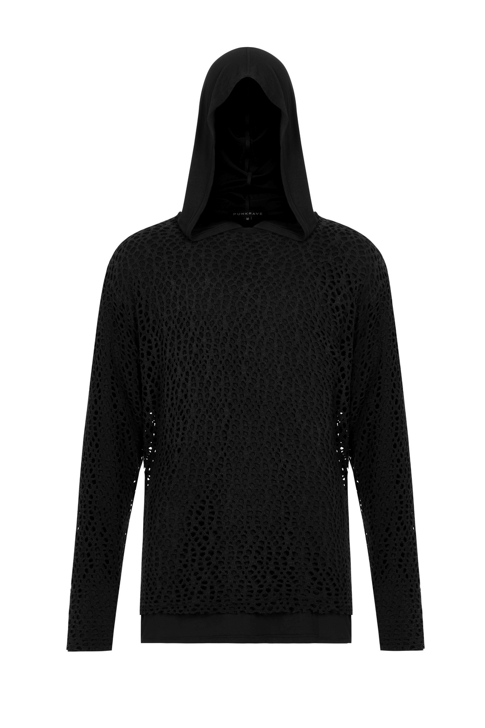Chic Gothic Loose Male Hoodie with Mesh Overlay - HARD'N'HEAVY