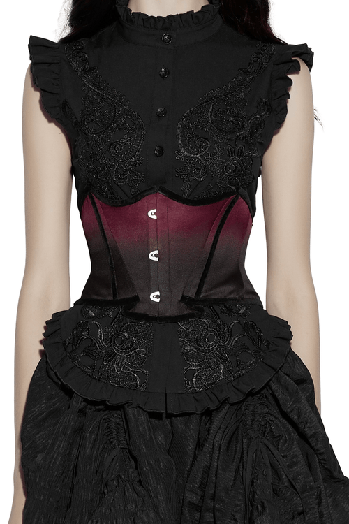 Chic Gradient Bat Wing Underbust Corset for Women