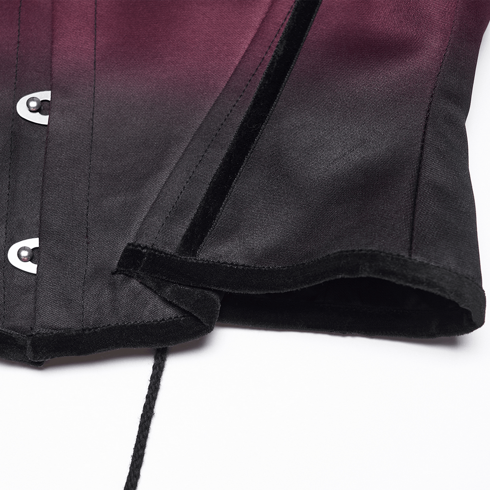 Chic Gradient Bat Wing Underbust Corset for Women close-up showing gradient effect and lace-up detail.