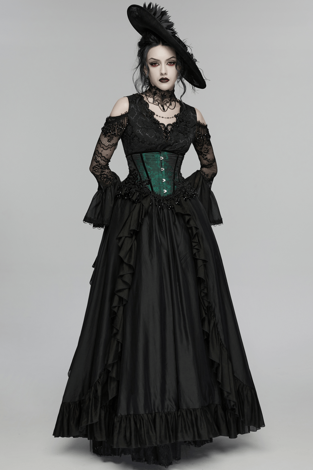 green emerald velvet dress Emeraude Dress – VampireFreaks main image 0