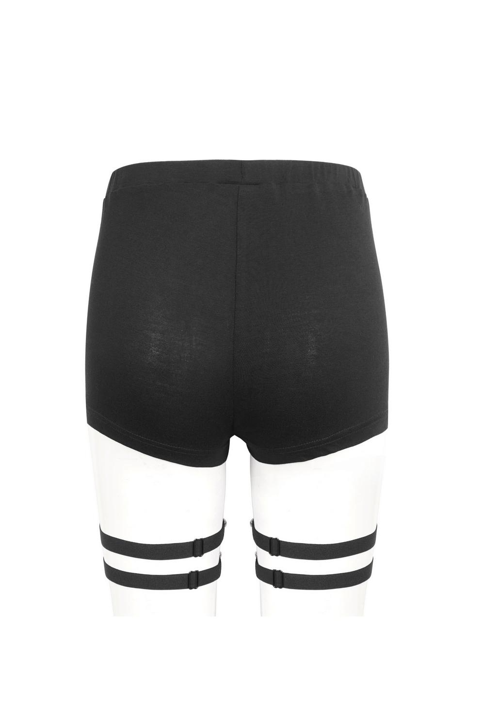 Chic High-Waisted Garter Shorts with Rivets for Women