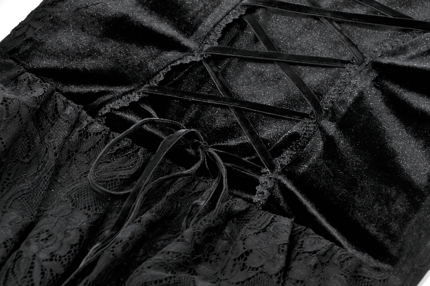 Chic Lace High Low Dress with Corset Back and Bell Sleeves detailing lace-up back and elegant floral lace.