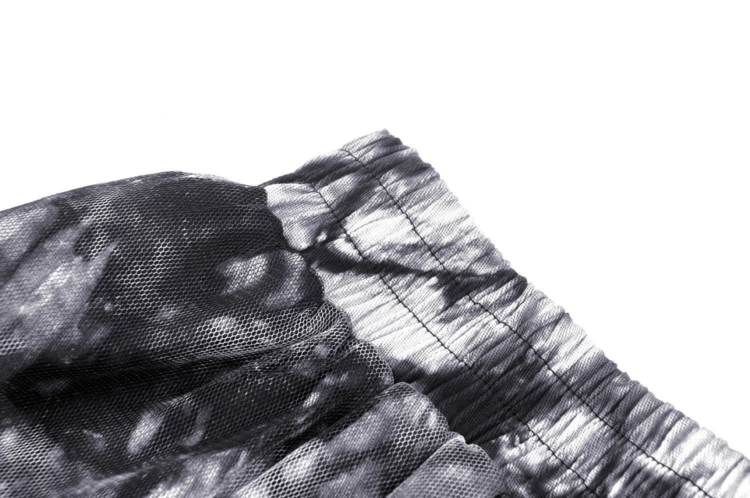 Chic marble print skirt waistband showing trendy black and white design for effortless elegance.