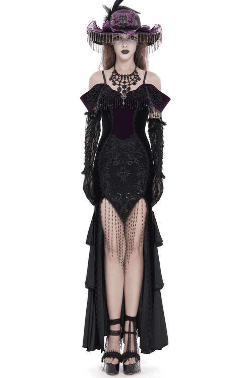 Chic Off-Shoulder Dress with Lace-Up Back and Fringes
