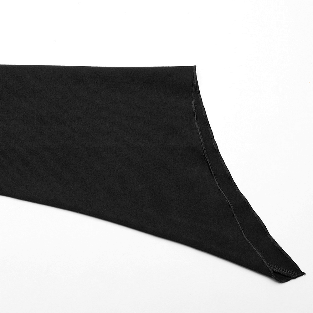 Close-up of a black, supple fabric showcasing a chic lace-up detail for goth fashion.