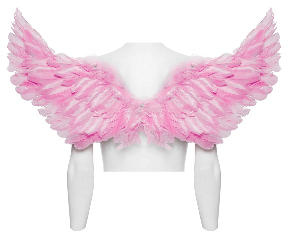 Chic Pink Angel Wings with Silver Chains Harness
