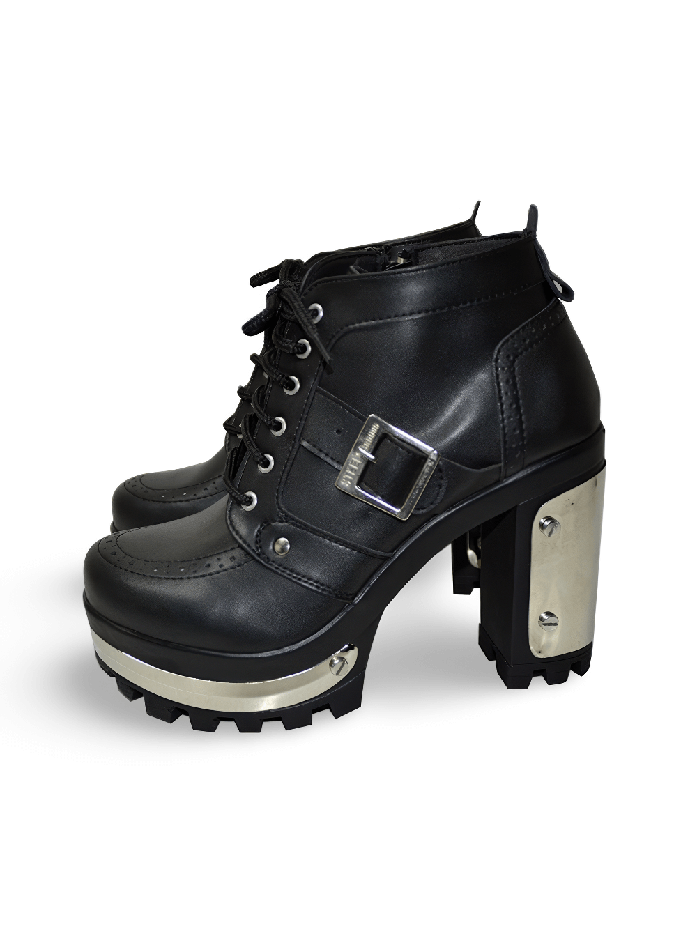 Chic Punk Booties with metal details on Platforms and Heel