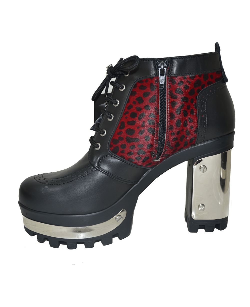 Chic Punk Booties with metal details on Platforms and Heel