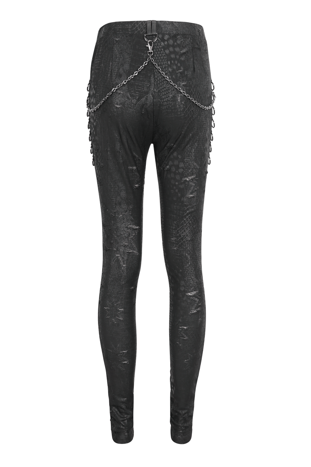 Chic Reptile Print Skinny Leggings with Chain for Women
