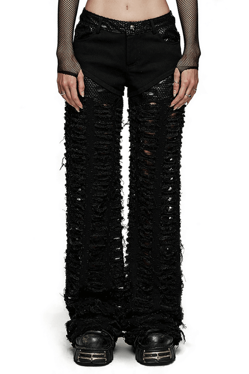 Schicke zerrissene dekadente Mesh-Gothic-Hose für Damen