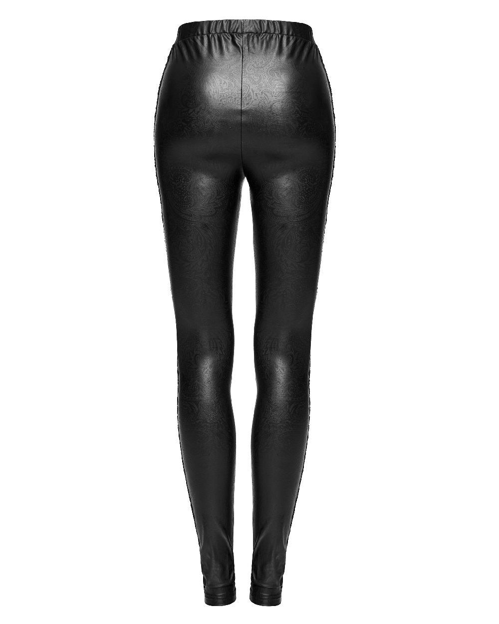 Chic black flocking leggings for women with sleek lace detailing, perfect for elevating your style and comfort.