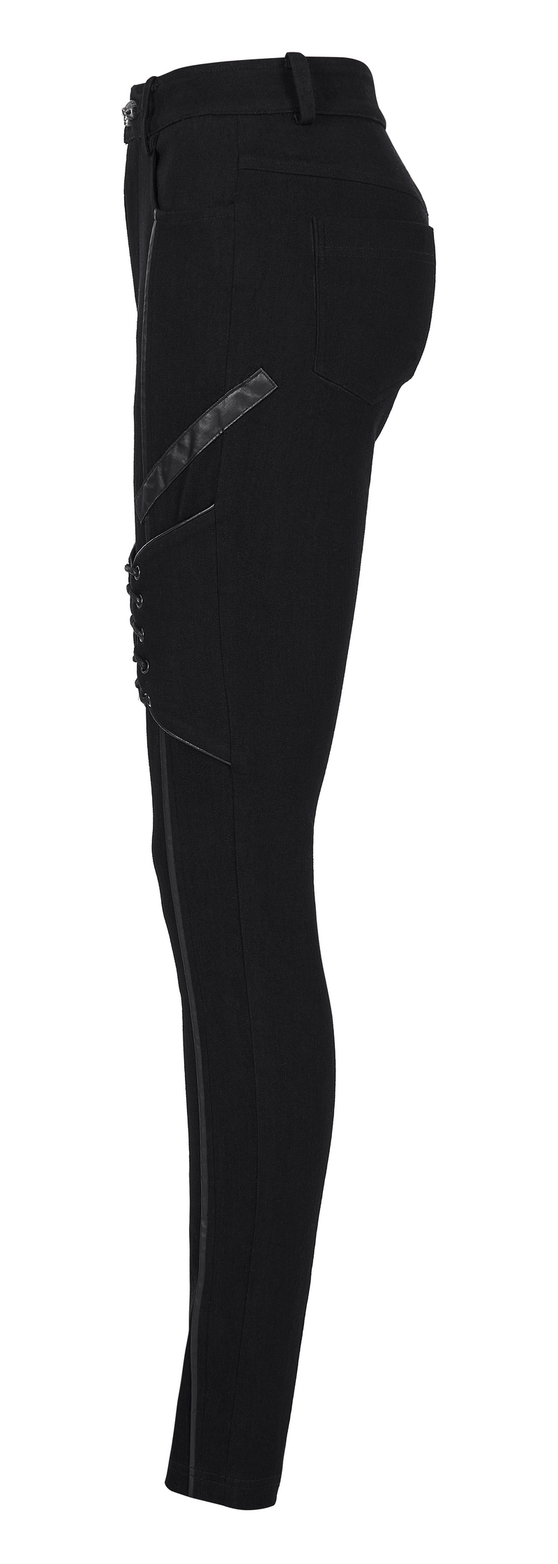 Chic Women's Lace-Up Skinny Jeans in Gothic Style - HARD'N'HEAVY