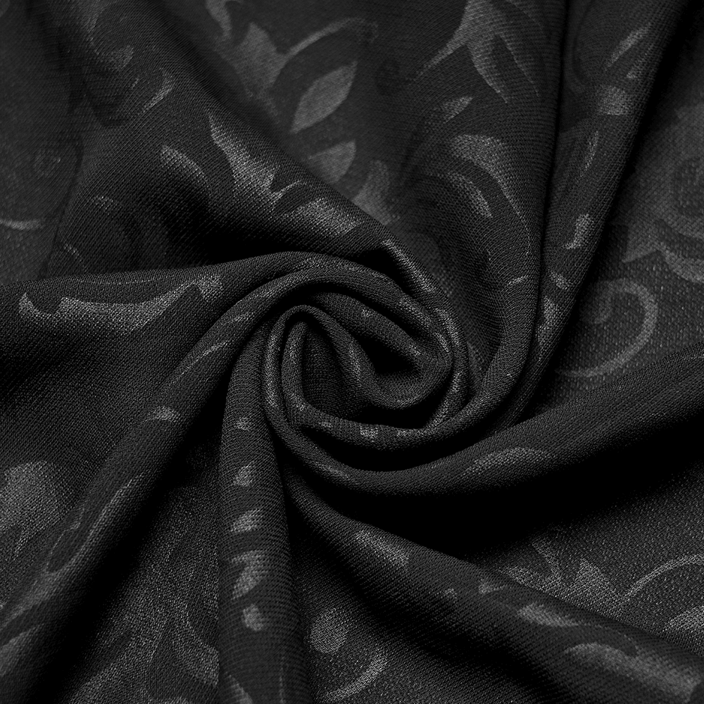 Chiffon Gothic Long Coat with Dark Pattern Detail - HARD'N'HEAVY