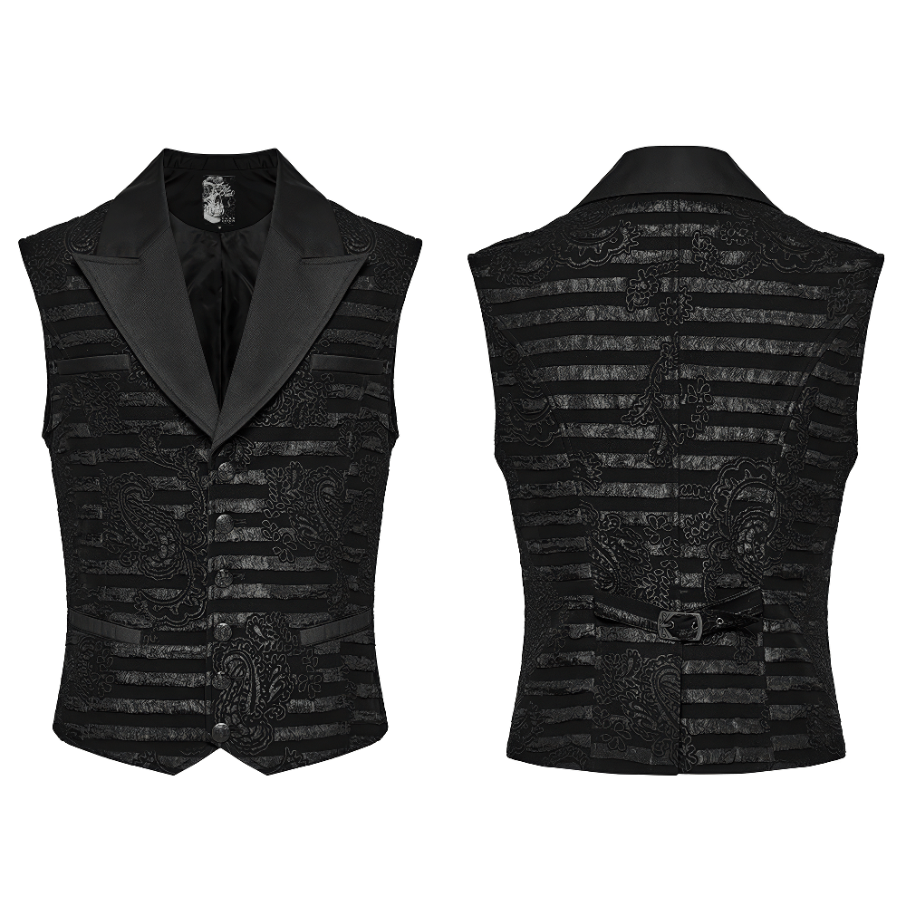 Classic Gothic Striped and Cashew Flower Waistcoat