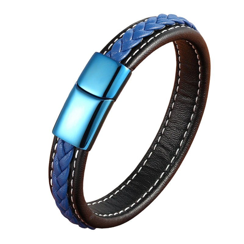 Classic Luxury Bracelets with Blue Color / Stainless Steel Simple Buckle - HARD'N'HEAVY