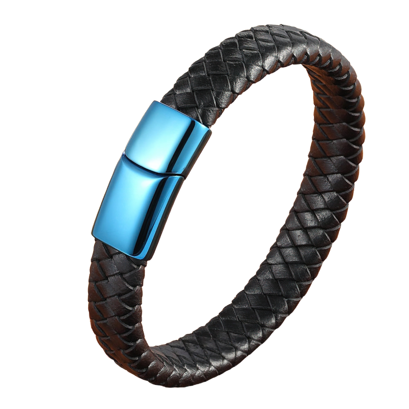 Classic Luxury Bracelets with Blue Color / Stainless Steel Simple Buckle - HARD'N'HEAVY