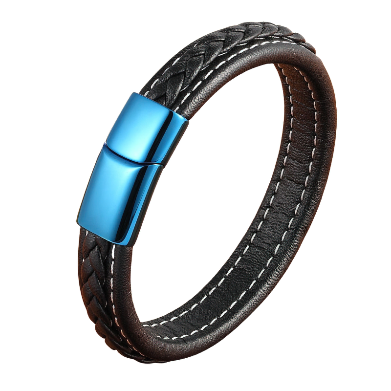 Classic Luxury Bracelets with Blue Color / Stainless Steel Simple Buckle - HARD'N'HEAVY