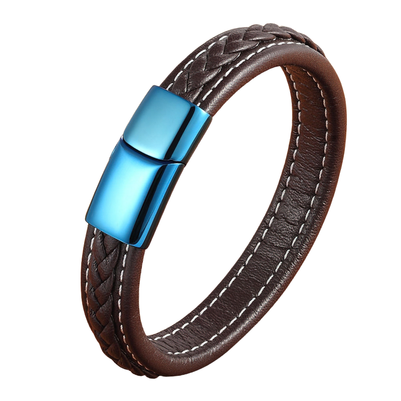 Classic Luxury Bracelets with Blue Color / Stainless Steel Simple Buckle - HARD'N'HEAVY