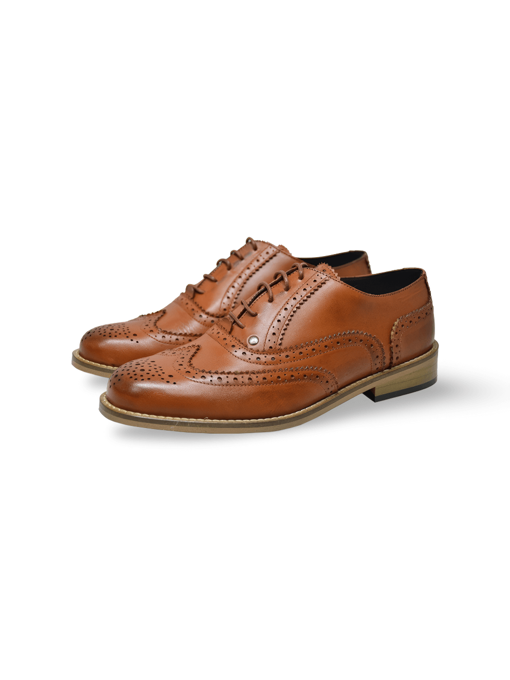 Classic Orange Grained Leather Oxford Shoes for Men