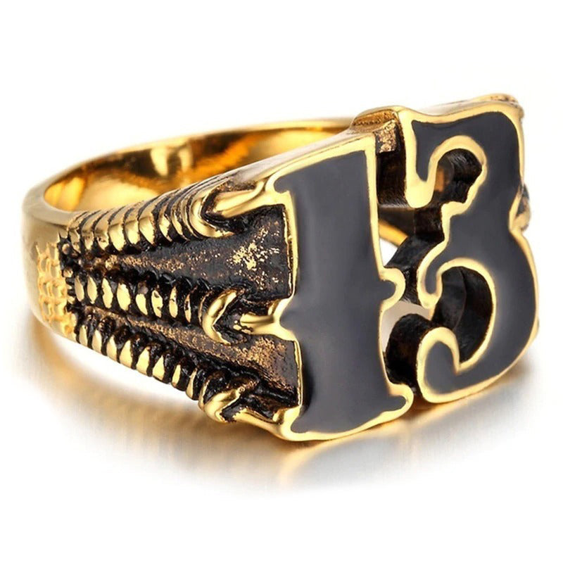 Classic Retro Lucky Number 13 Ring / Fashion Memorial Jewelry For Men & Women / Friend's Gift - HARD'N'HEAVY