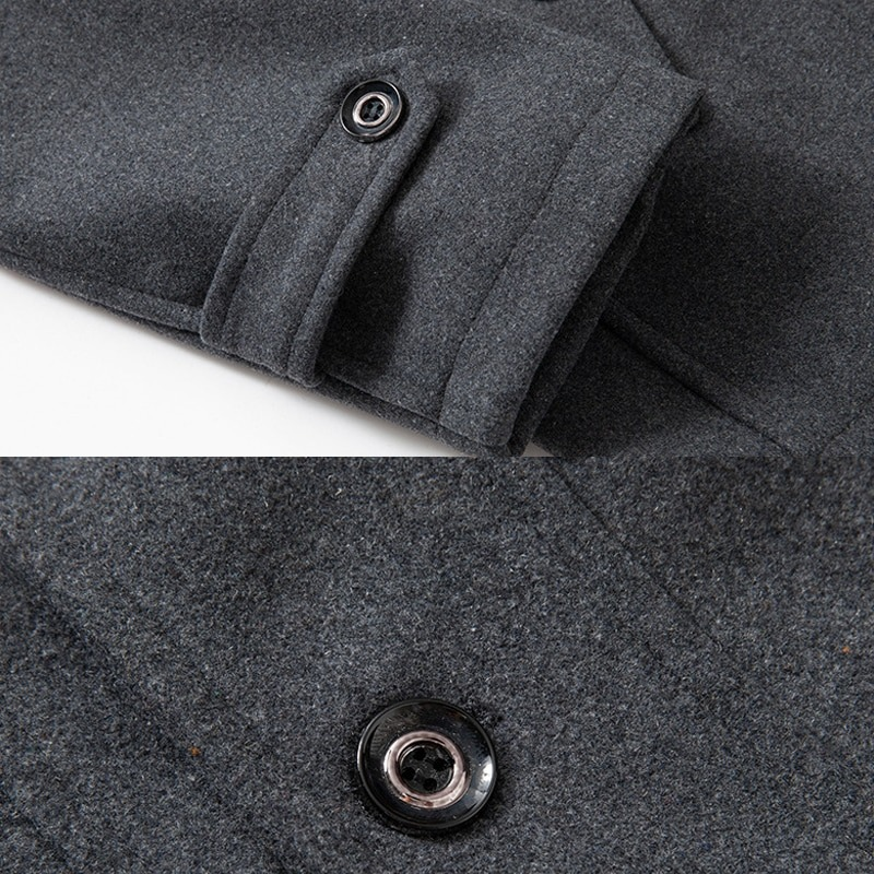 Classic Turn Down Collar Wool Coat for Men / Male Aesthetic Outfits - HARD'N'HEAVY
