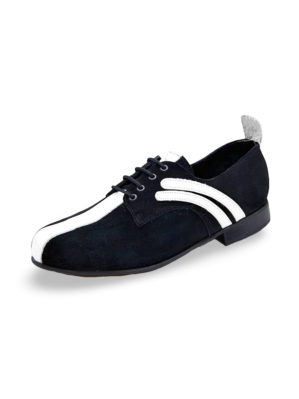 Chaussures de bowling classiques unisexes en cuir noir et blanc
