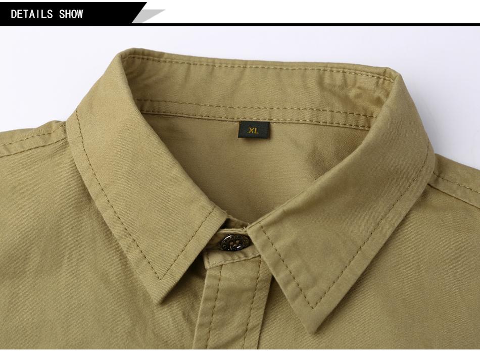 Close-up of khaki military shirt collar with XL tag for alternative fashion style.
