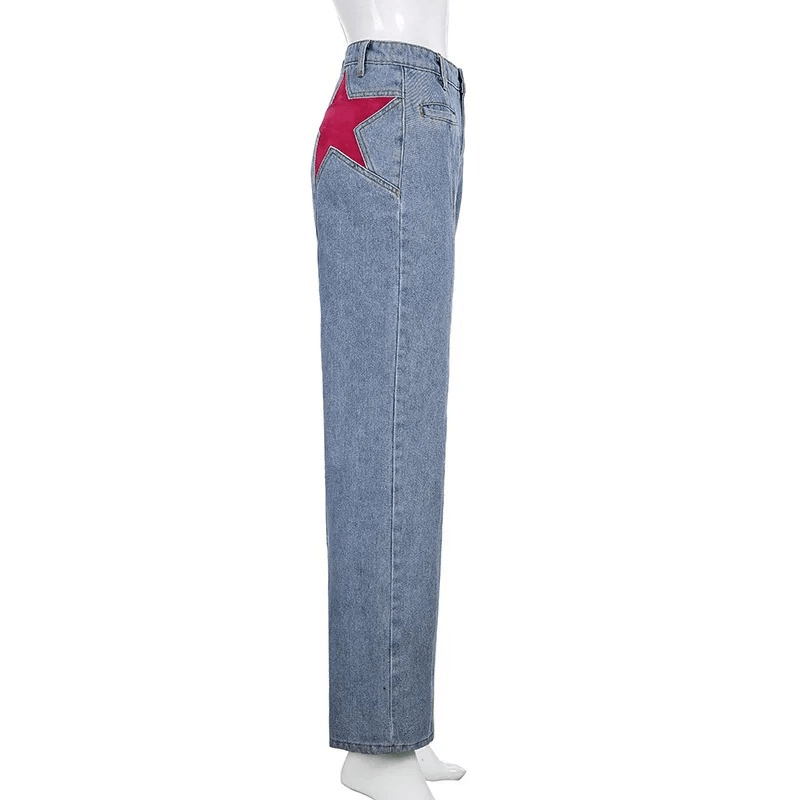 CLEARANCE of Vintage Women's Rock Style Jeans / Sexy Female Pants With Stars - EU