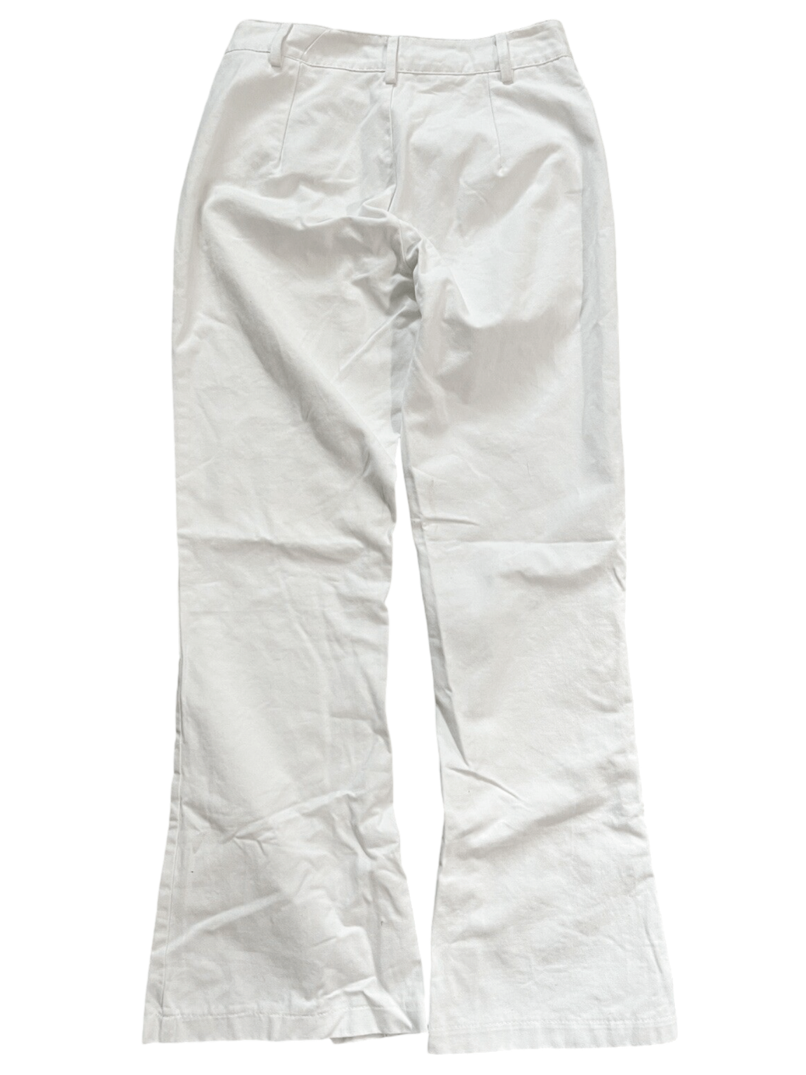 CLEARANCE of White Flare Jeans with Black Flame Detail - EU