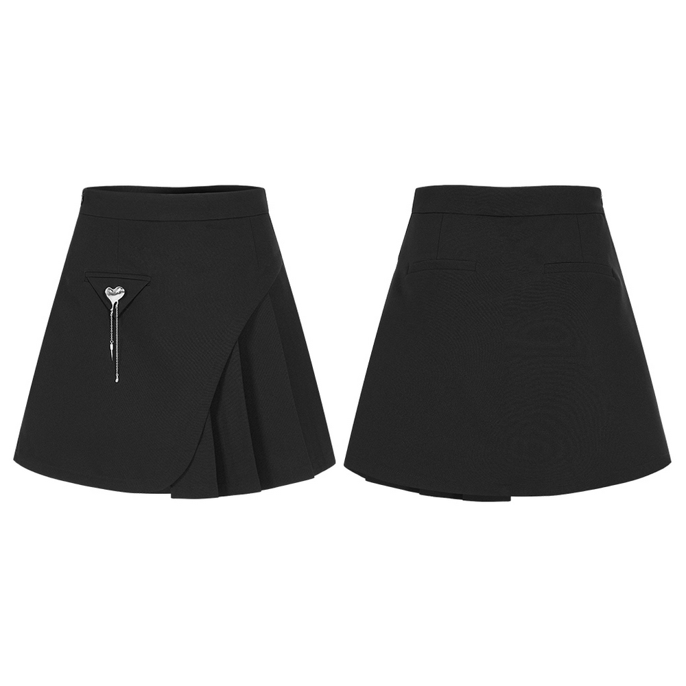 Contemporary Pleated Mini Skirt with Zip Detail