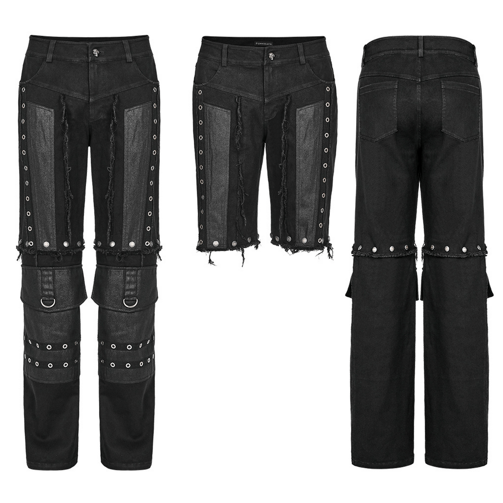 Convertible Punk Pants with Snap-Off Leg Sleeves - HARD'N'HEAVY